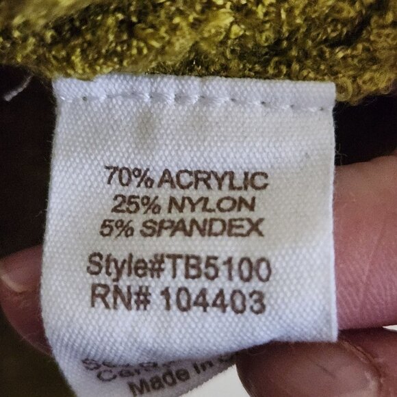 Mine V Neck Spring Green Chenille Sweater Size L - Picture 4 of 4